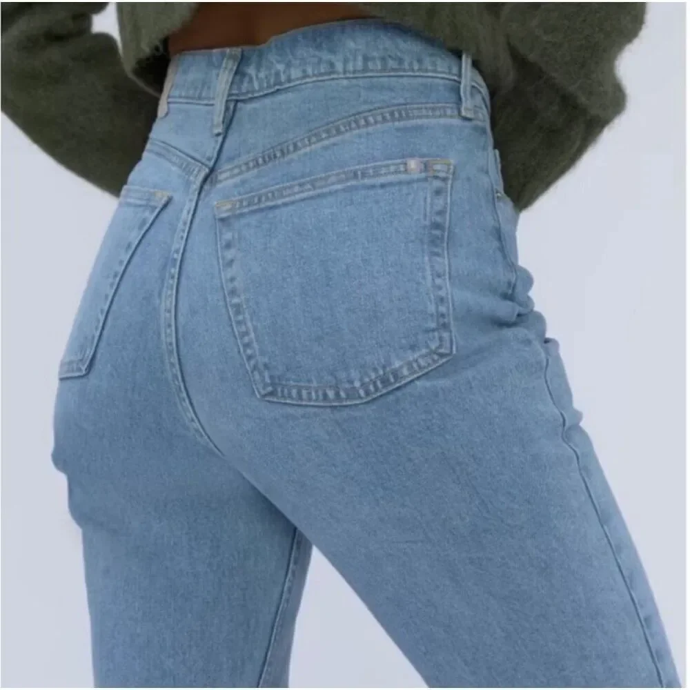 Everlane The Original Cheeky Jean  Crop Ankle Cotton High Waisted Size 23